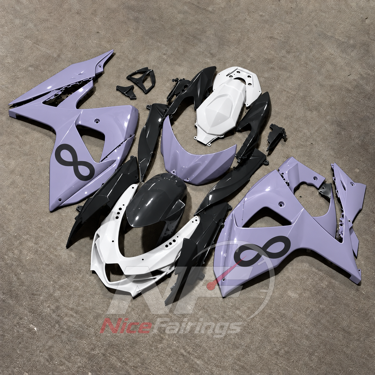 Custom-Painted Sportbike Fairing Set Fits 2009-2016 Suzuki GSX-R1000 K9 | NiceFairings - front angle image