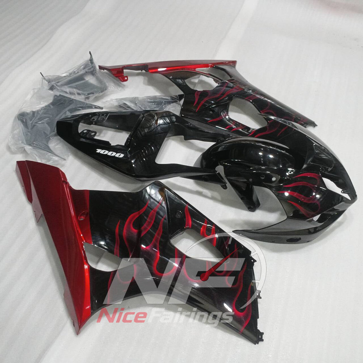 ABS Cowling Set Fits SUZUKI GSX-R1000 K3 2003-2004 - Custom-Painted, No Tank Cover | NiceFairings - front angle image