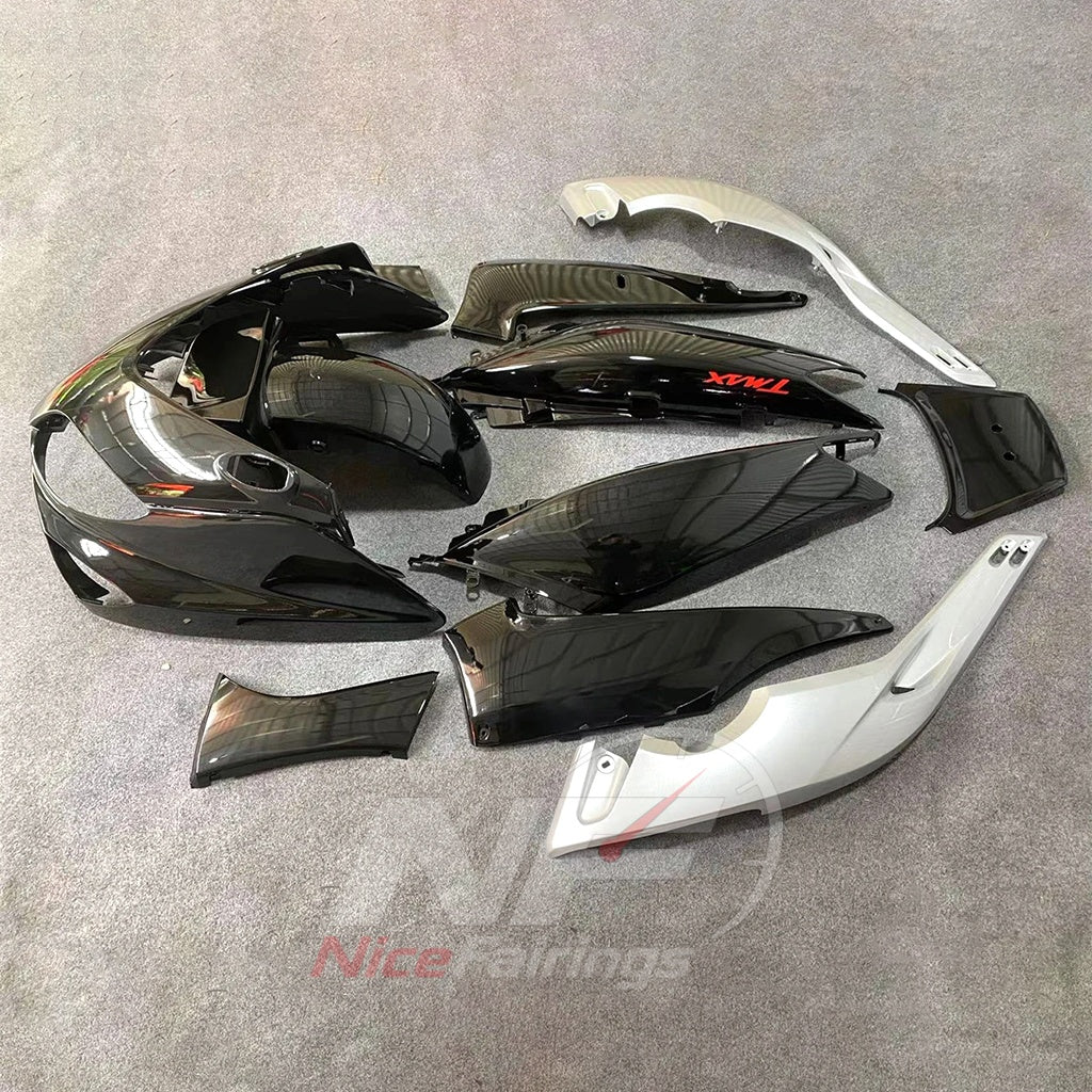 Fairings Kit Fits 2001-2007 YAMAHA TMAX500 (T-MAX500) - Replacement ABS Plastic - Gray White Black | NiceFairings - front angle image