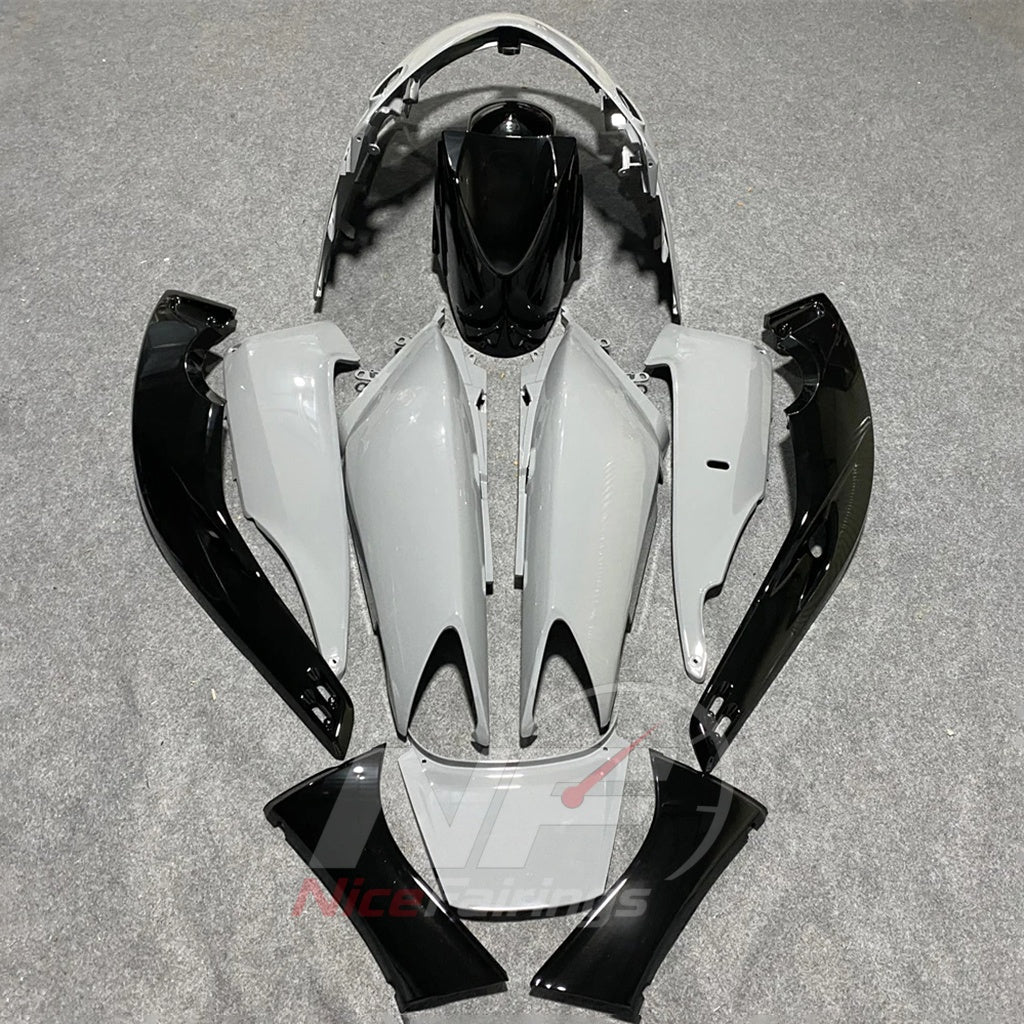 Replacement Fairings Fit 2001-2007 YAMAHA TMAX500 (T-MAX500) - Custom-Painted ABS Bodywork - White Black Center | NiceFairings - side angle image