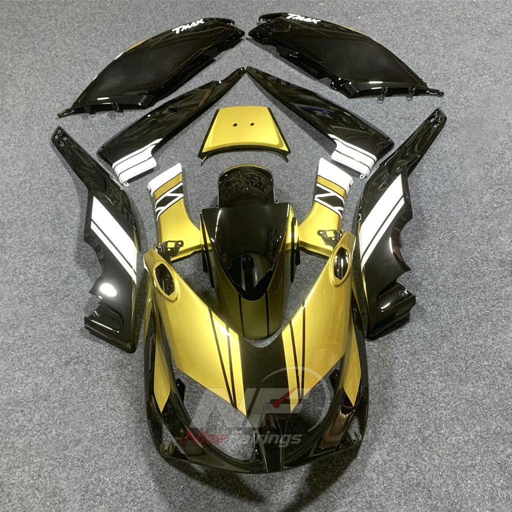 Aftermarket Fairing Kit Fits 2001-2007 YAMAHA TMAX500 - Scooter ABS Bodywork - White Red Black | NiceFairings - paint design NO.8 option image