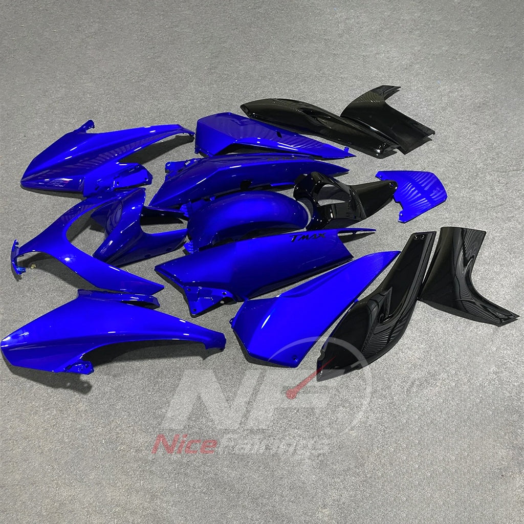 Fairings Kit Fits 2008-2011 YAMAHA TMAX500 (TMAX-500) - Replacement ABS Plastic - Blue Black | NiceFairings - front angle image