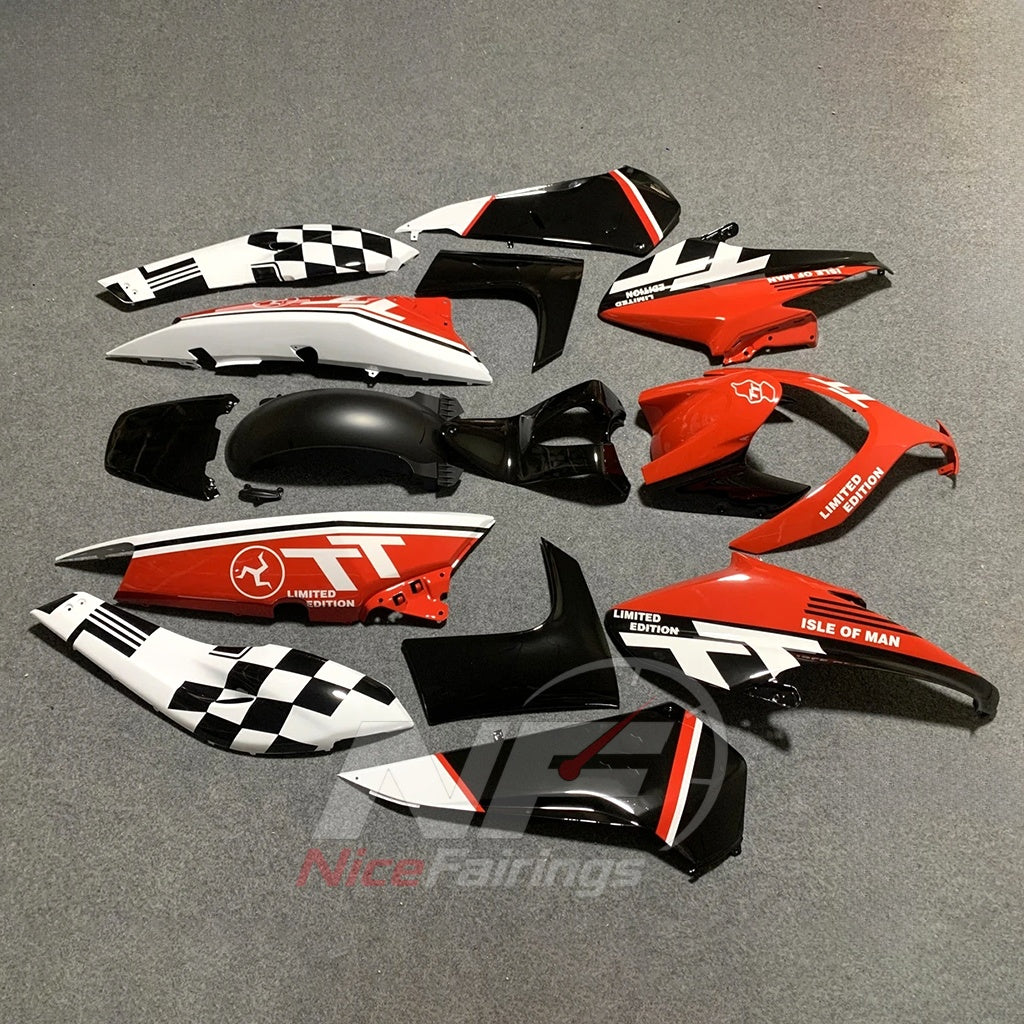 Scooter Fairing Kit Fits 2008-2011 YAMAHA TMAX500 (TMAX-500) - Aftermarket ABS Panels - Red Black Checkered | NiceFairings - front angle image