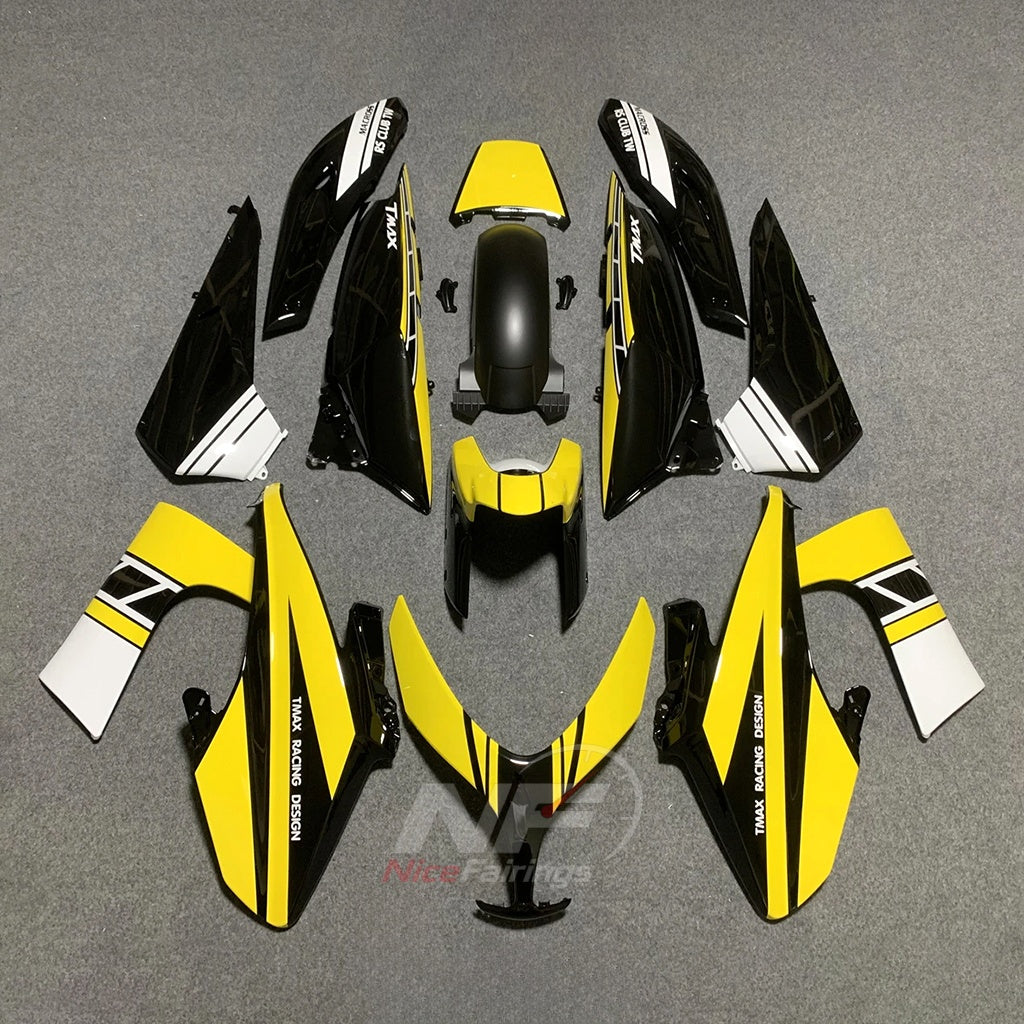 Motorcycle Fairing Kit Fits 2008-2011 YAMAHA TMAX500 (TMAX-500) - Replacement ABS Plastic - Yellow Black White | NiceFairings - main product image