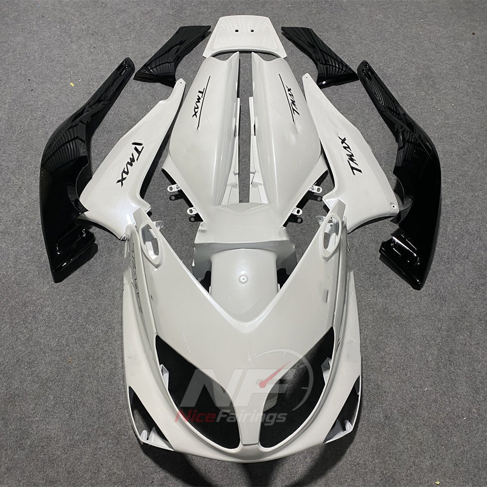 Motorcycle Fairing Kit Fits 2001-2007 YAMAHA TMAX500 (T-MAX500) - Custom-Painted ABS Bodywork - White Green Black | NiceFairings - paint design NO.5 option image