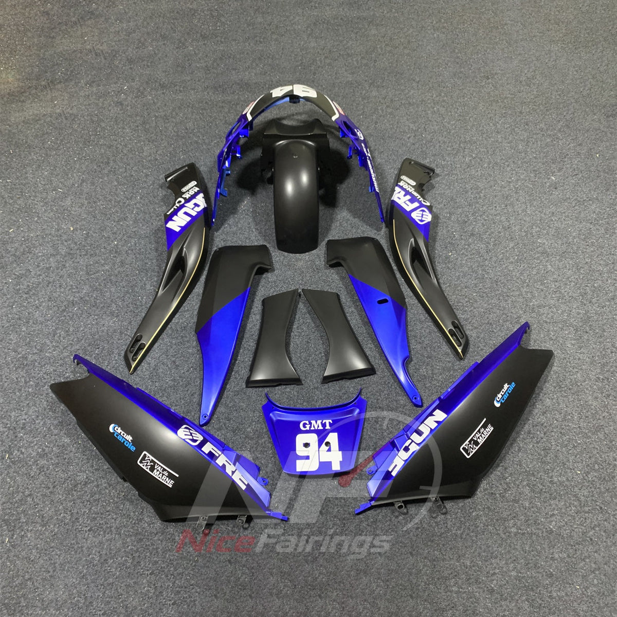 Fairings Kit Fits 2001-2007 YAMAHA TMAX500 (T-MAX500) - Replacement ABS Plastic - Blue Black Racing | NiceFairings - side angle image