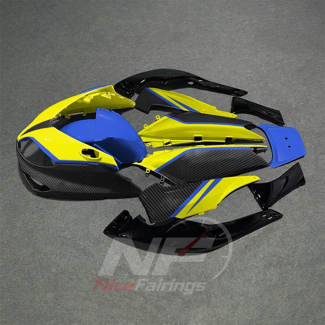 Fairing Kit Fits 2001-2007 YAMAHA TMAX500 - Scooter ABS Bodywork - Blue Yellow Silver | NiceFairings - front angle image