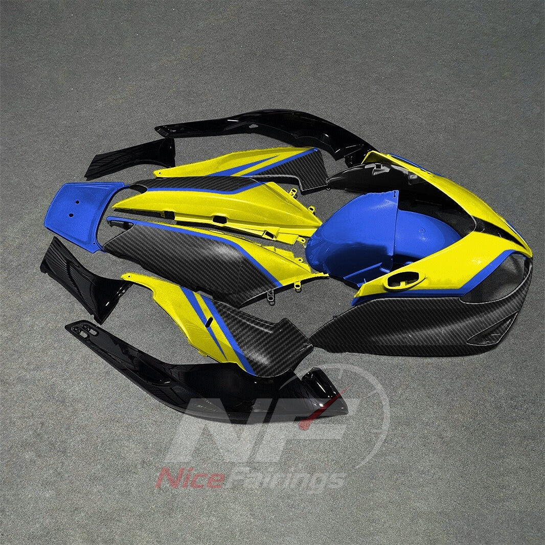 Fairing Kit Fits 2001-2007 YAMAHA TMAX500 - Scooter ABS Bodywork - Blue Yellow Silver | NiceFairings - side angle image