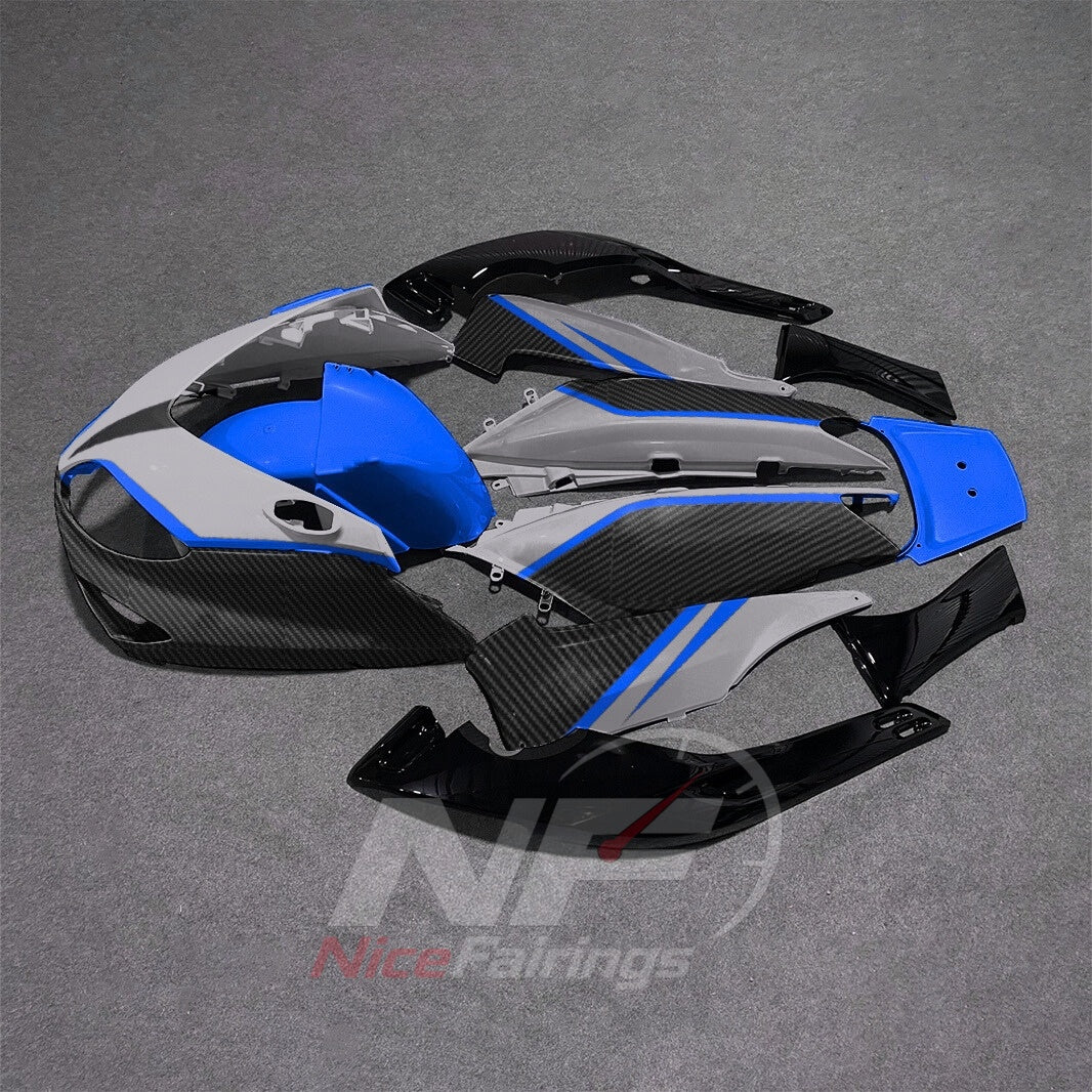 Aftermarket Fairing Kit Fits 2001-2007 YAMAHA TMAX500 - ABS Fairing Panels - Blue Silver Black | NiceFairings - front angle image