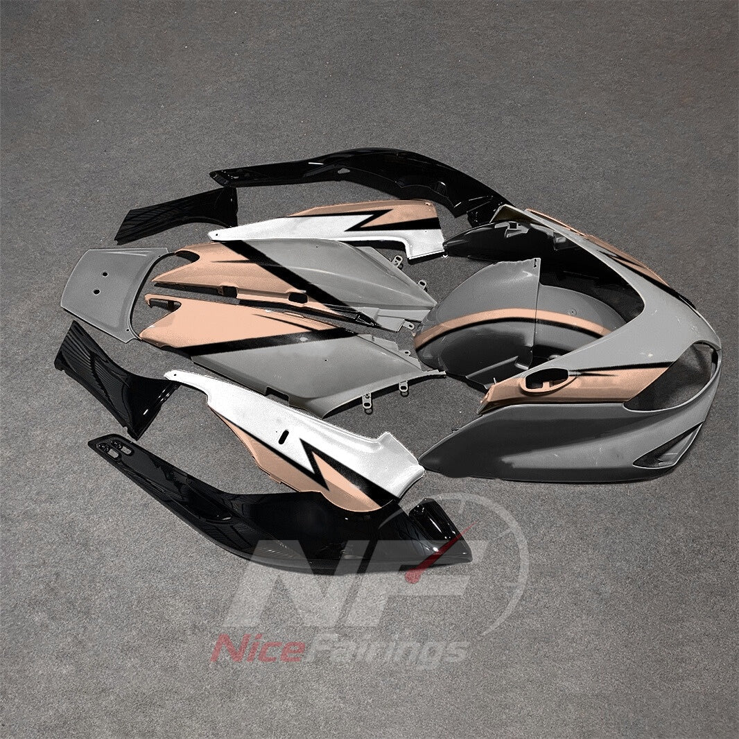 Custom Fairings Fit 2001-2007 YAMAHA TMAX500 - ABS Fairing Panels - Beige Black | NiceFairings - side angle image