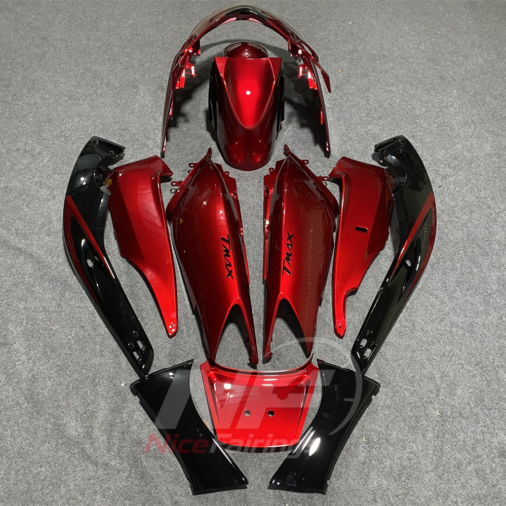 Aftermarket Fairing Kit Fits 2001-2007 YAMAHA TMAX500 - Scooter ABS Bodywork - Deep Red Black | NiceFairings - front angle image