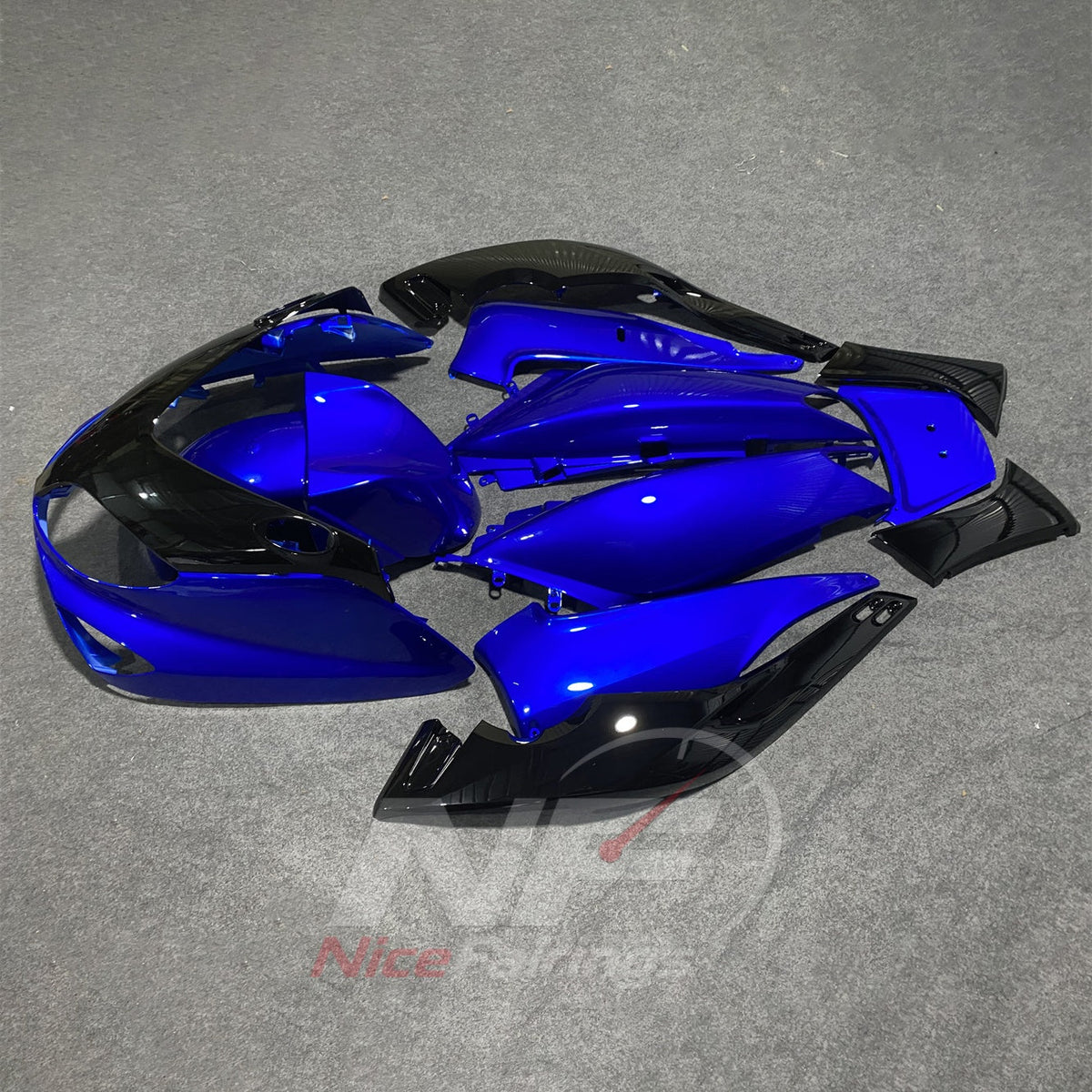 ABS Plastic Fairing Kit Fits 2001-2007 YAMAHA TMAX500 - Scooter Bodywork - Blue Black | NiceFairings - front angle image