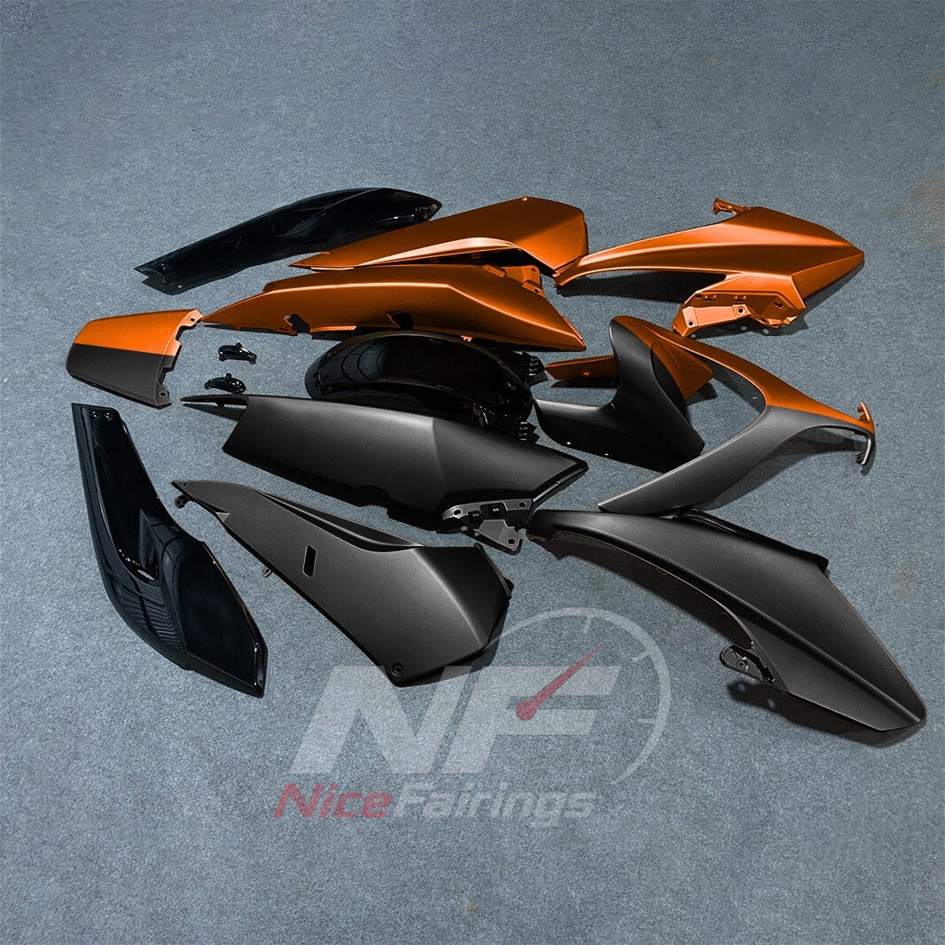 ABS Plastic Fairing Kit Fits 2008-2011 YAMAHA TMAX500 - Scooter Bodywork - Orange Black Silver | NiceFairings - front angle image