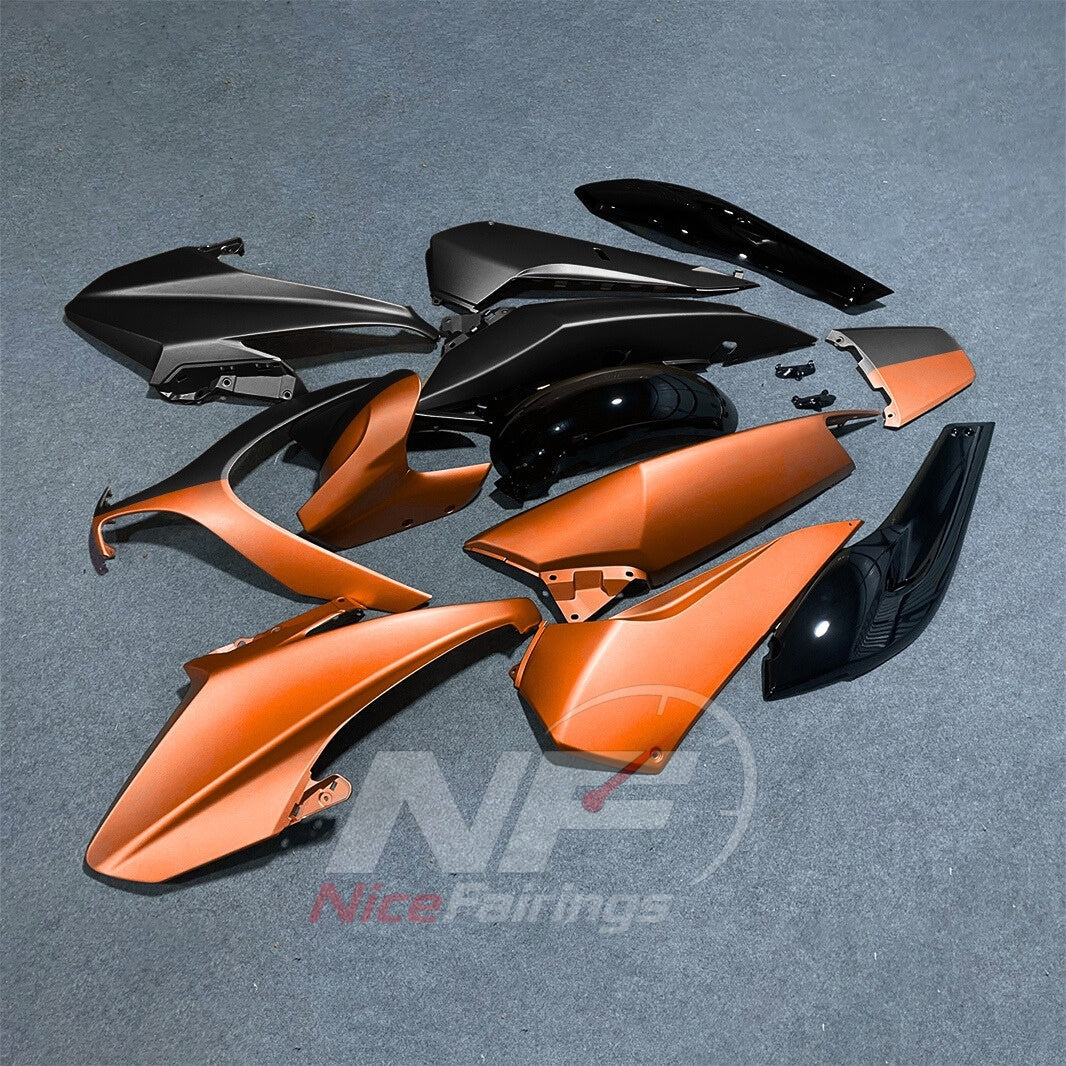 ABS Plastic Fairing Kit Fits 2008-2011 YAMAHA TMAX500 - Scooter Bodywork - Orange Black Silver | NiceFairings - side angle image