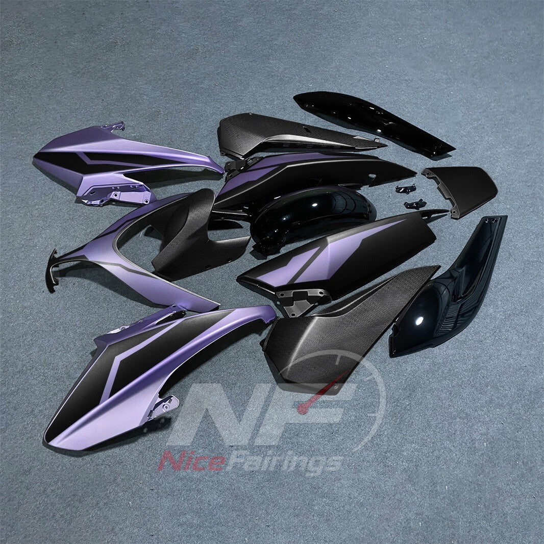 Fairing Kit Fits 2008-2011 YAMAHA TMAX500 - ABS Plastic Bodywork - Purple Black Silver | NiceFairings - front angle image