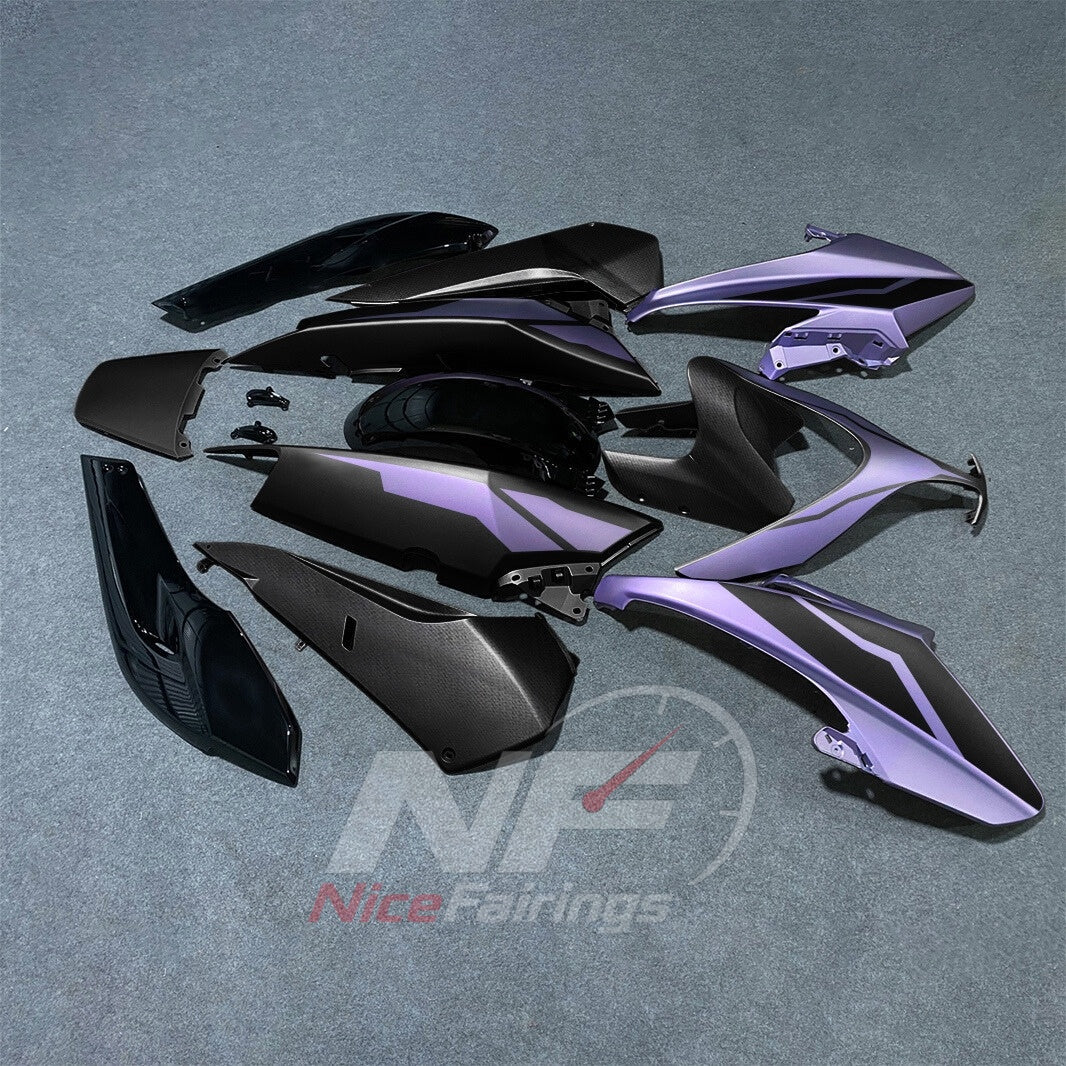 Fairing Kit Fits 2008-2011 YAMAHA TMAX500 - ABS Plastic Bodywork - Purple Black Silver | NiceFairings - side angle image