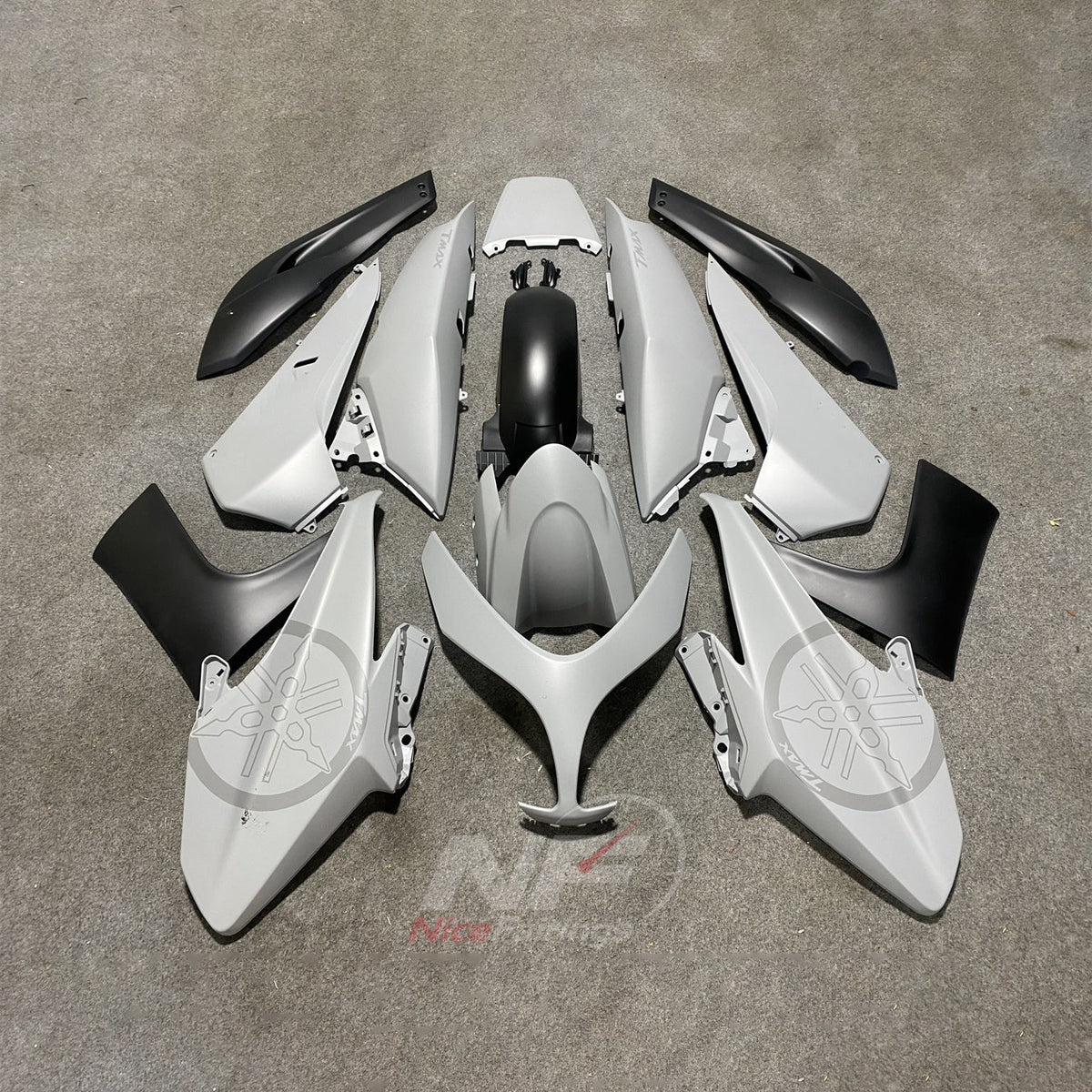 Motorcycle Fairing Kit Fits 2008-2011 YAMAHA TMAX500 (TMAX-500) - Replacement ABS Plastic - Yellow Black White | NiceFairings - paint design NO.6 option image