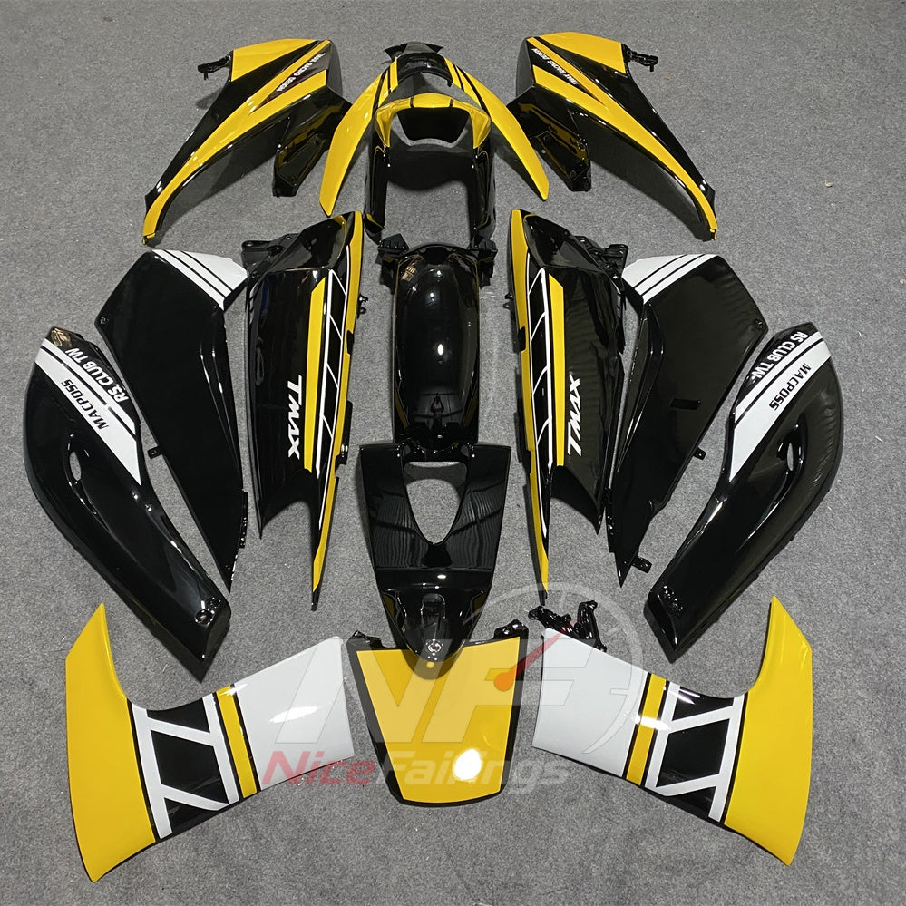 Fairings Kit Fits 2008-2011 YAMAHA TMAX500 (TMAX-500) - Aftermarket ABS Panels - Yellow Black Graphic | NiceFairings - side angle image