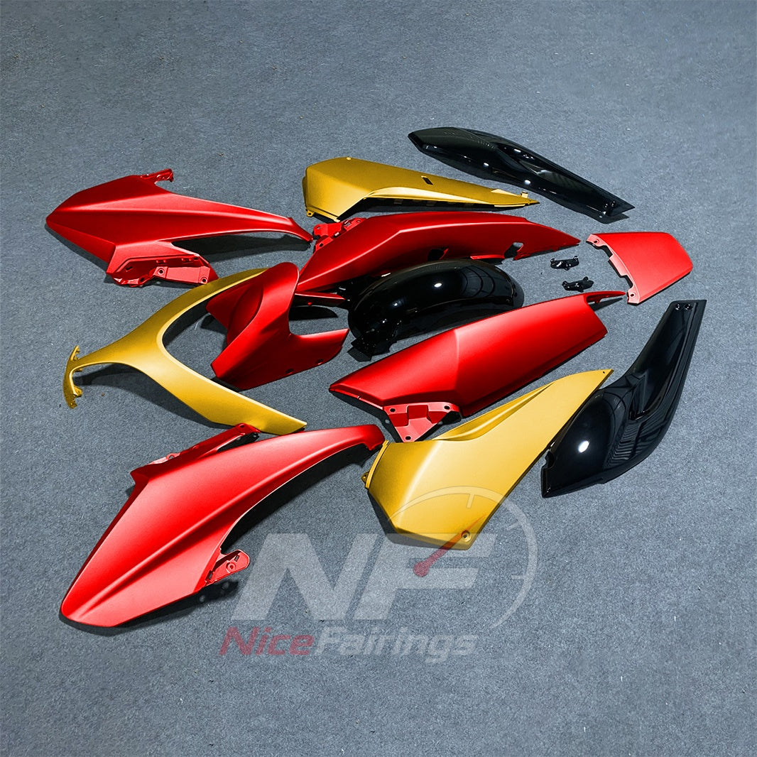 ABS Plastic Fairing Kit Fits 2008-2011 YAMAHA TMAX500 - Scooter Bodywork - Red Yellow Black | NiceFairings - front angle image