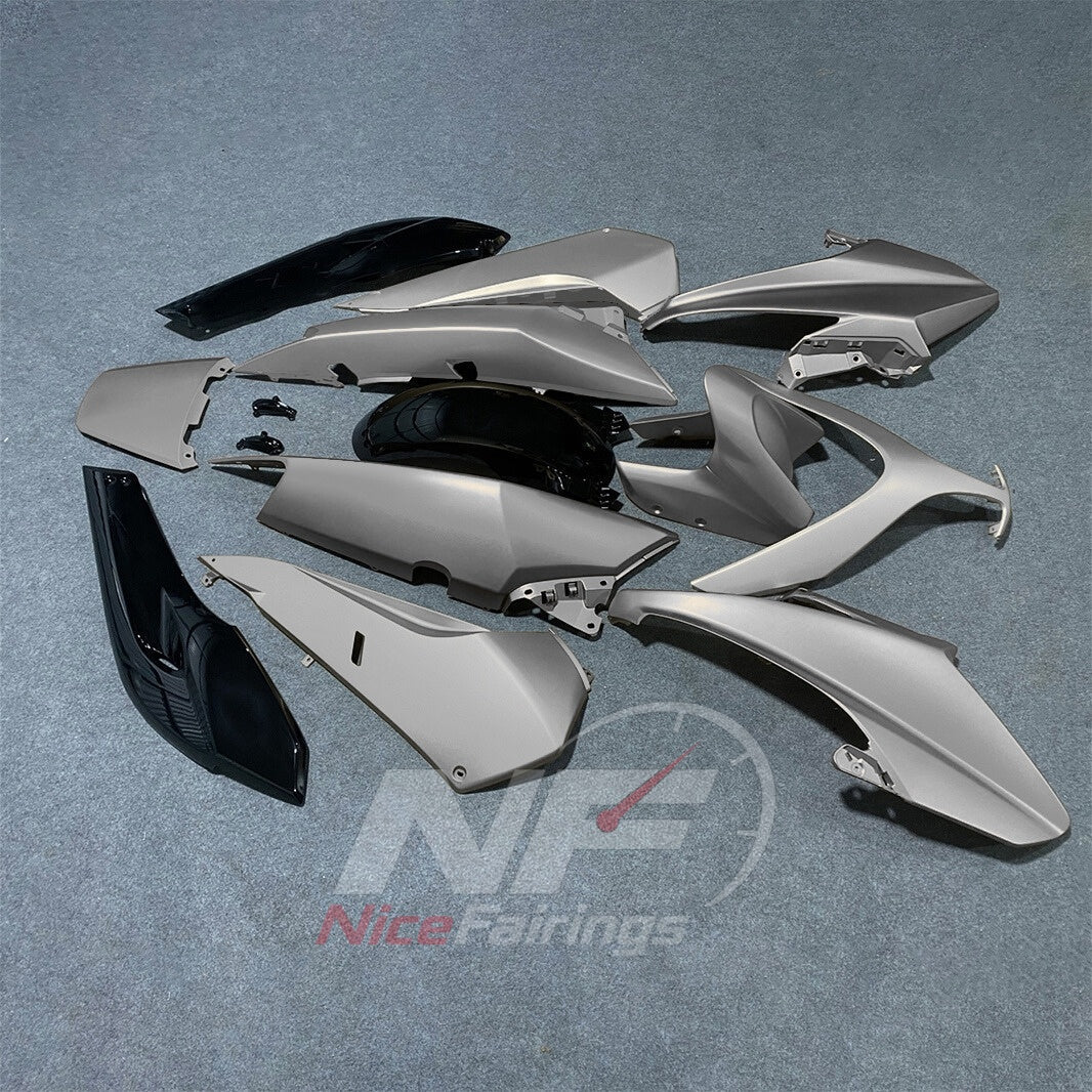 Scooter Fairing Kit Fits 2008-2011 YAMAHA TMAX500 (TMAX-500) - Aftermarket ABS Panels - Silver Gray Black | NiceFairings - side angle image