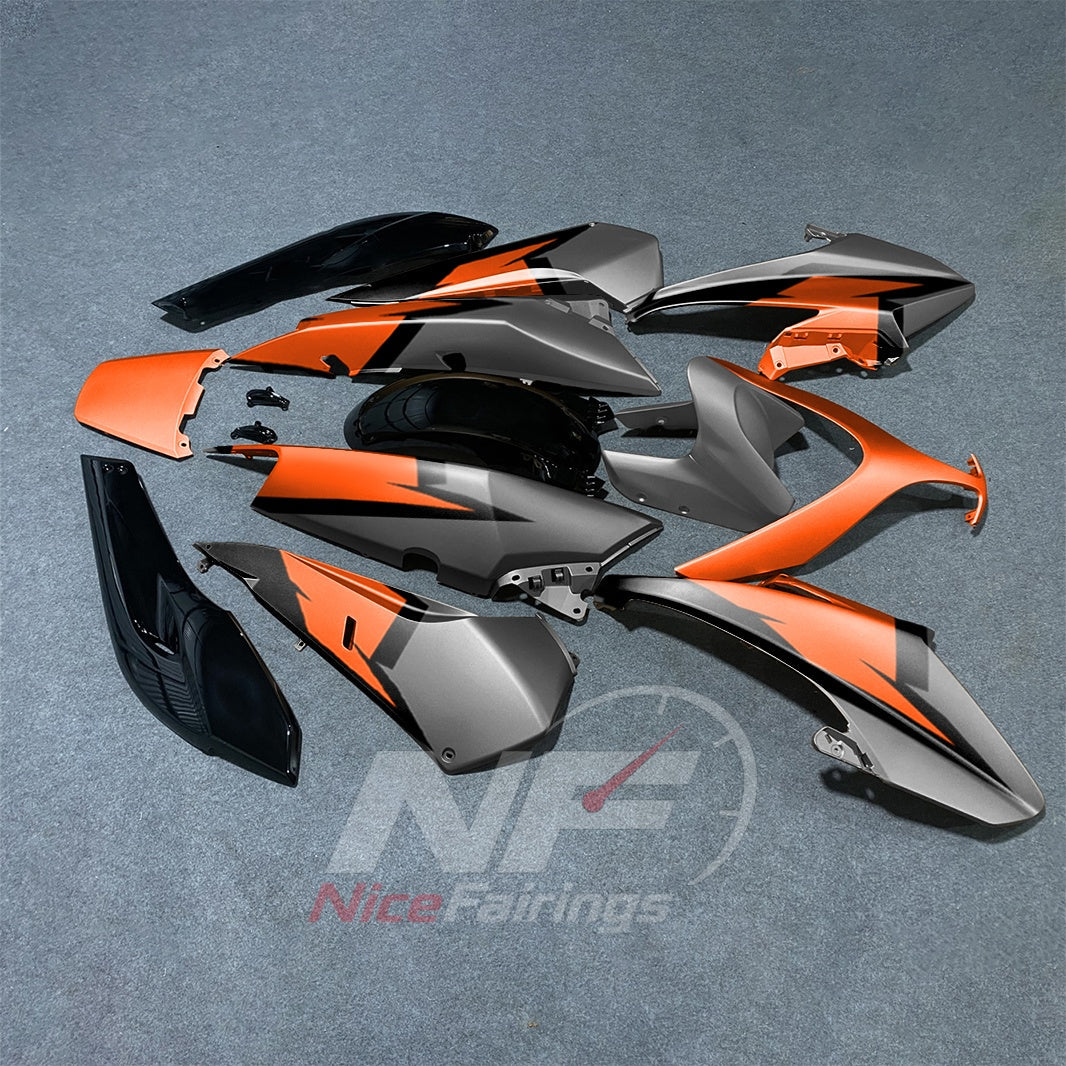 Fairing Kit Fits 2008-2011 YAMAHA TMAX500 - Scooter ABS Bodywork - Orange Gray Black | NiceFairings - side angle image