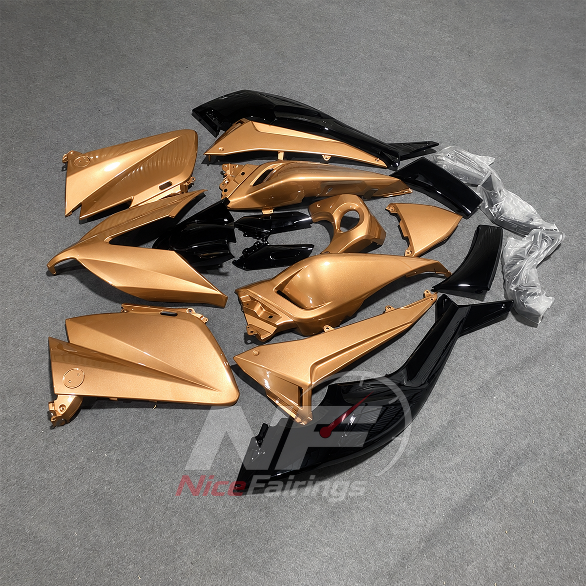 Replacement Gold ABS Motorcycle Fairings Compatible with YAMAHA TMAX530 2015-2016 | NiceFairings - side angle image