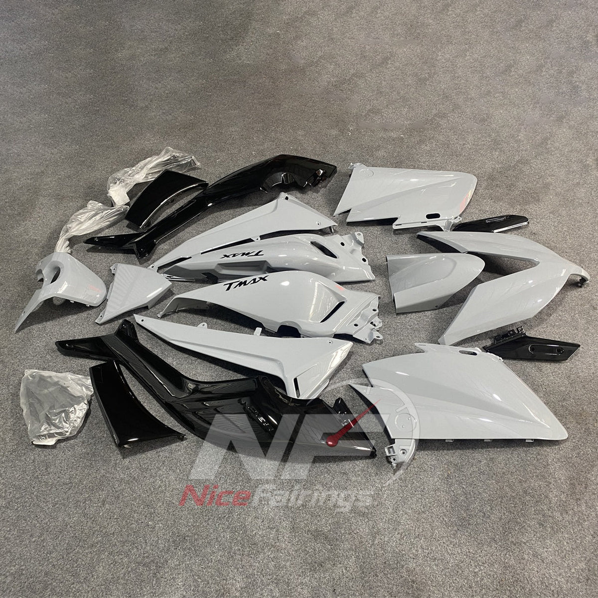 Painted White ABS Cowling Set Fits 2015-2016 YAMAHA TMAX530 | NiceFairings - side angle image