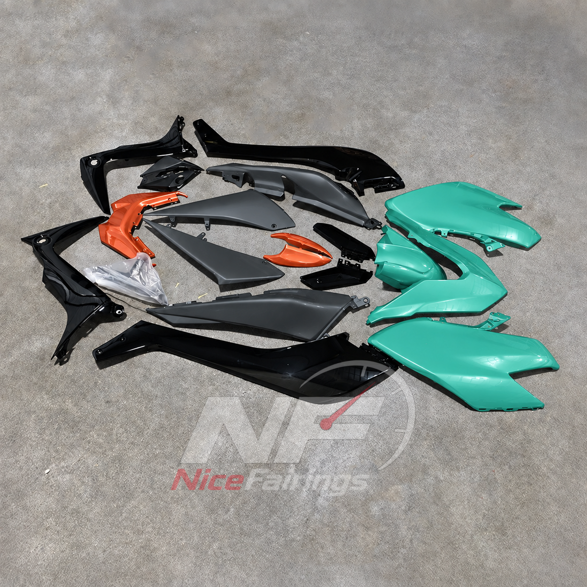 Replacement Cyan ABS Motorcycle Fairings Compatible with YAMAHA TMAX530 SJ14 2017-2019 | NiceFairings - front angle image