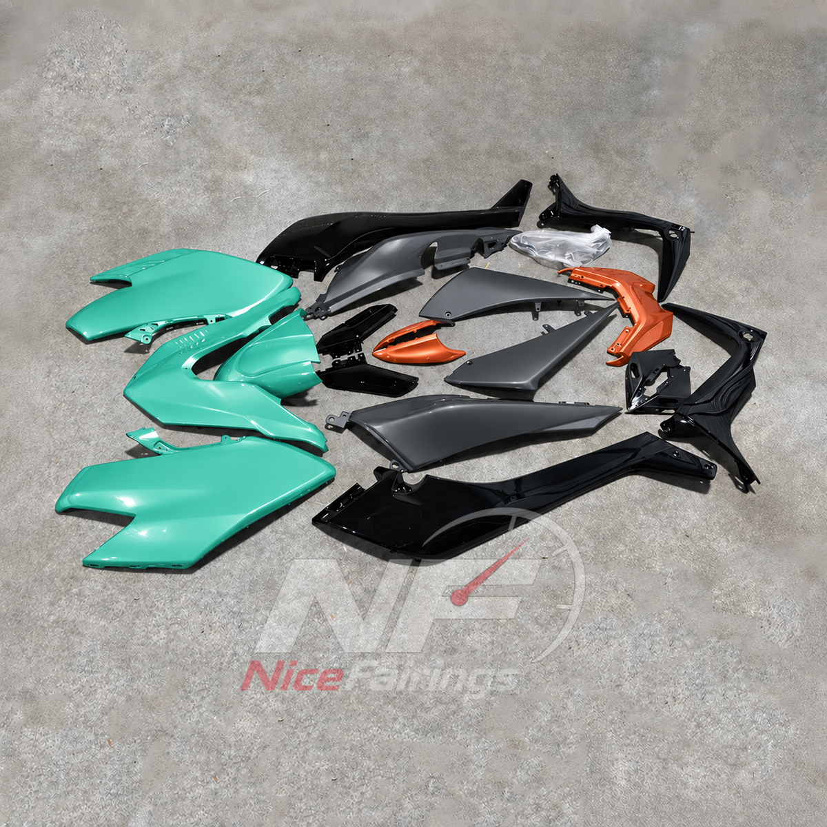 Replacement Cyan ABS Motorcycle Fairings Compatible with YAMAHA TMAX530 SJ14 2017-2019 | NiceFairings - side angle image