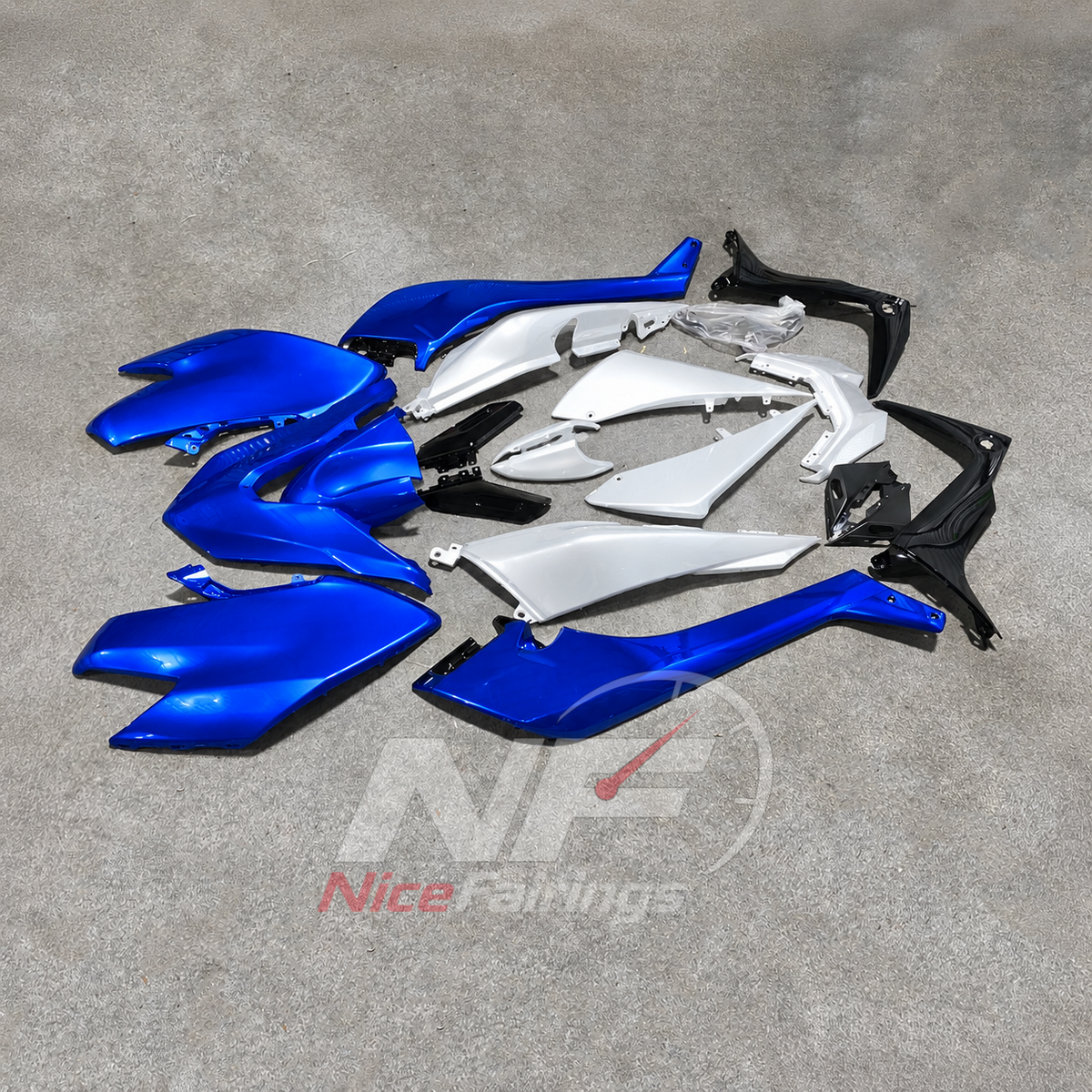 Painted Blue Replacement Body Panels Compatible with 2017-2019 YAMAHA TMAX530 SJ14 | NiceFairings - front angle image