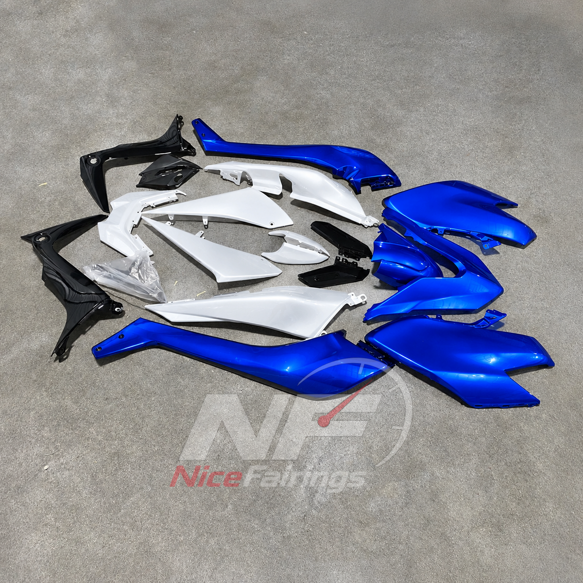 Painted Blue Replacement Body Panels Compatible with 2017-2019 YAMAHA TMAX530 SJ14 | NiceFairings - side angle image