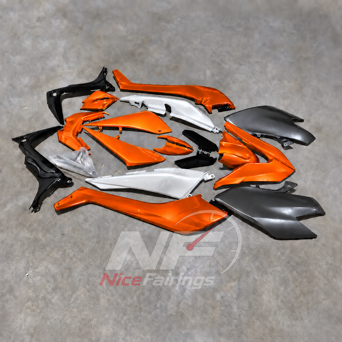 Premium Orange Injection-Molded Fairings Compatible with YAMAHA TMAX530 SJ14 2017-2019 | NiceFairings - front angle image