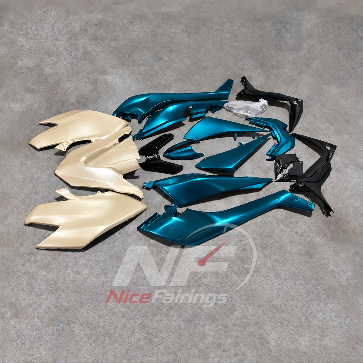 Race-Grade ABS Cowling Panels Compatible with 2017-2019 YAMAHA TMAX530 SJ14 | NiceFairings - front angle image