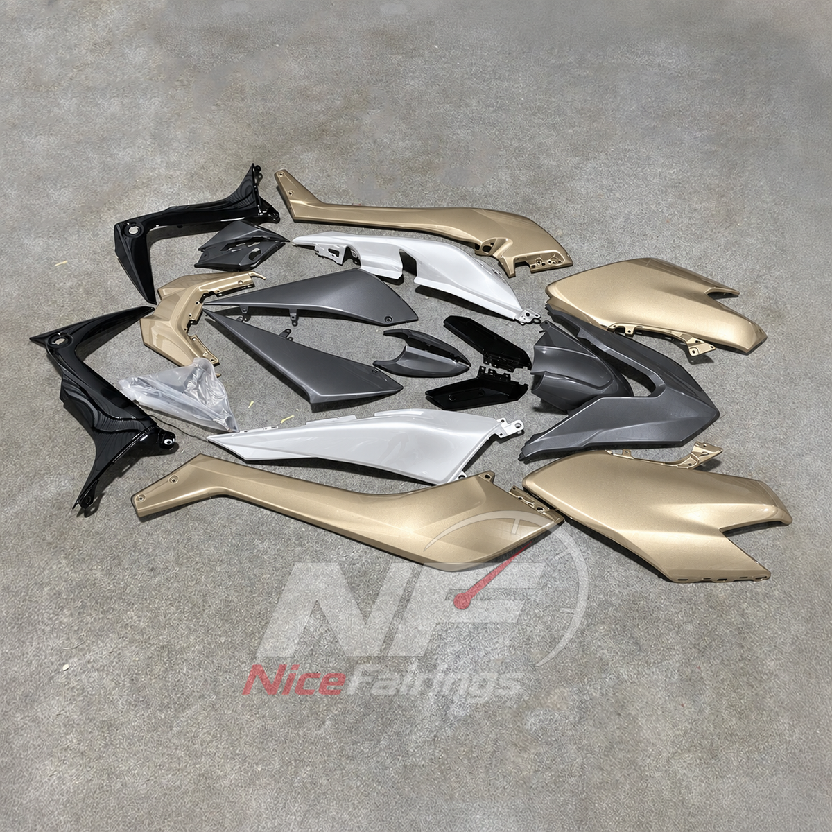 Premium Gold ABS Cowling Set Fits 2017-2019 YAMAHA TMAX530 SJ14 | NiceFairings - side angle image