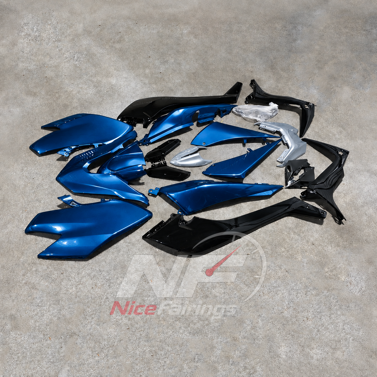 Replacement Blue Motorcycle Bodywork Kit Fits 2017-2019 YAMAHA TMAX530 SJ14 | NiceFairings - side angle image