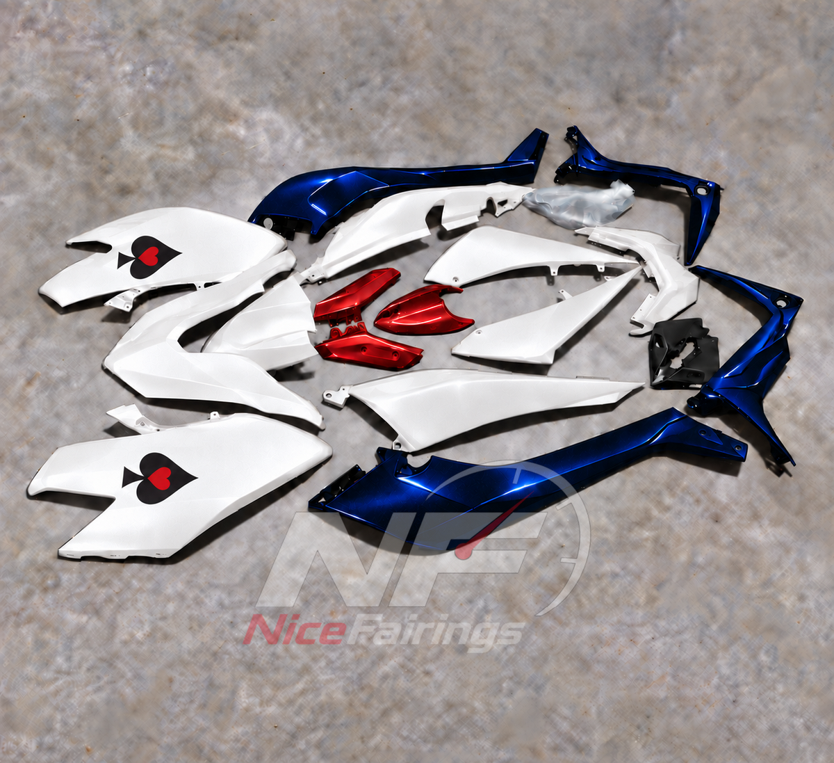 Custom-Painted White ABS Body Panel Kit Fits 2017-2019 YAMAHA TMAX530 SJ14 | NiceFairings - front angle image