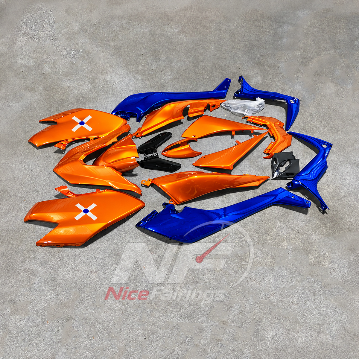 Race-Grade Orange Injection-Molded Fairings Compatible with YAMAHA TMAX530 SJ14 2017-2019 | NiceFairings - side angle image