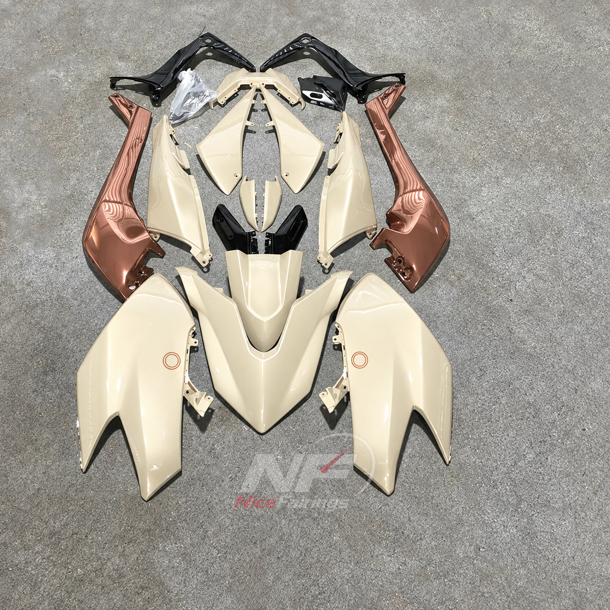 Race-Grade Orange Injection-Molded Fairings Compatible with YAMAHA TMAX530 SJ14 2017-2019 | NiceFairings - paint design NO.6 option image