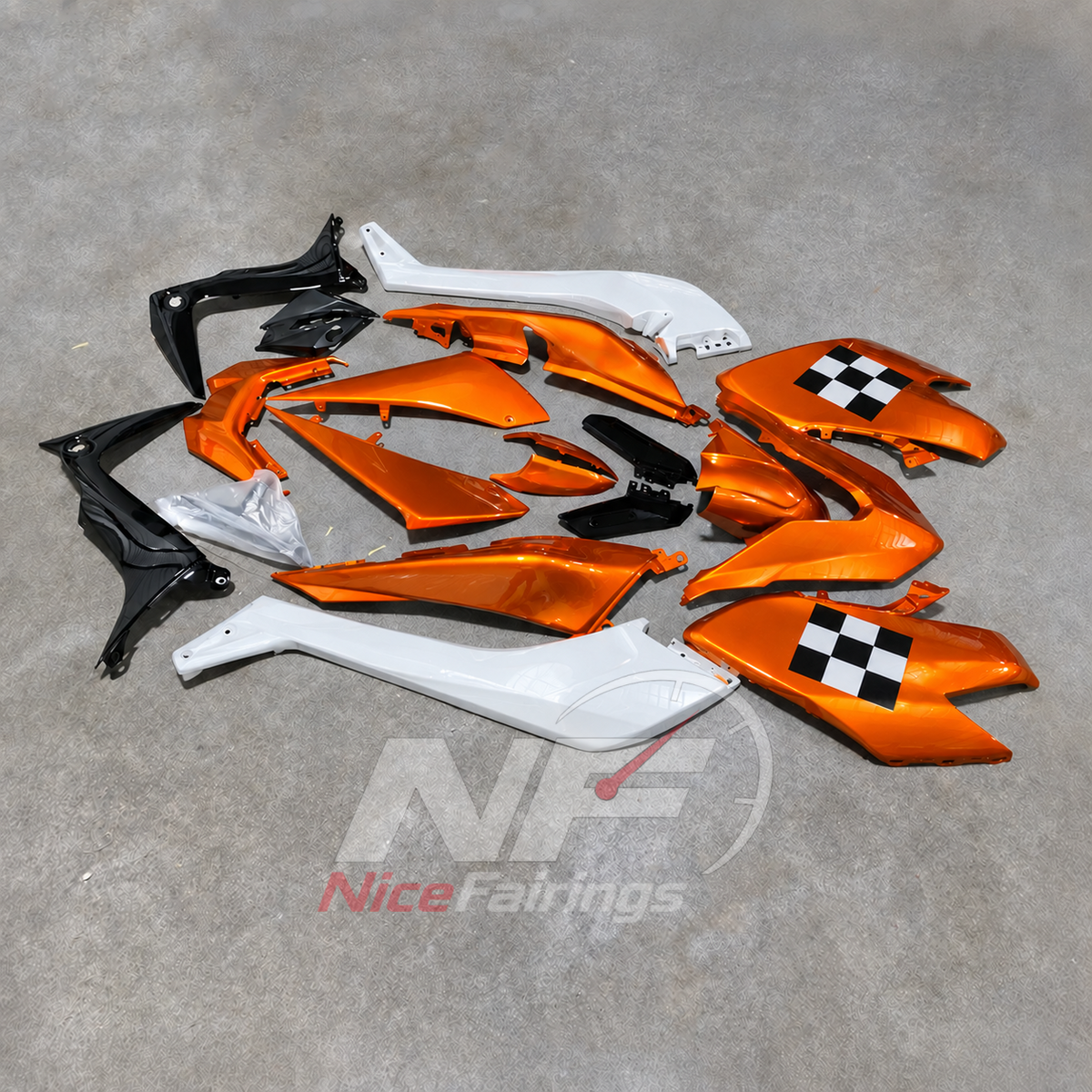 Replacement Orange Motorcycle Fairing Kit Fits YAMAHA TMAX530 SJ14 2017-2019 | NiceFairings - front angle image