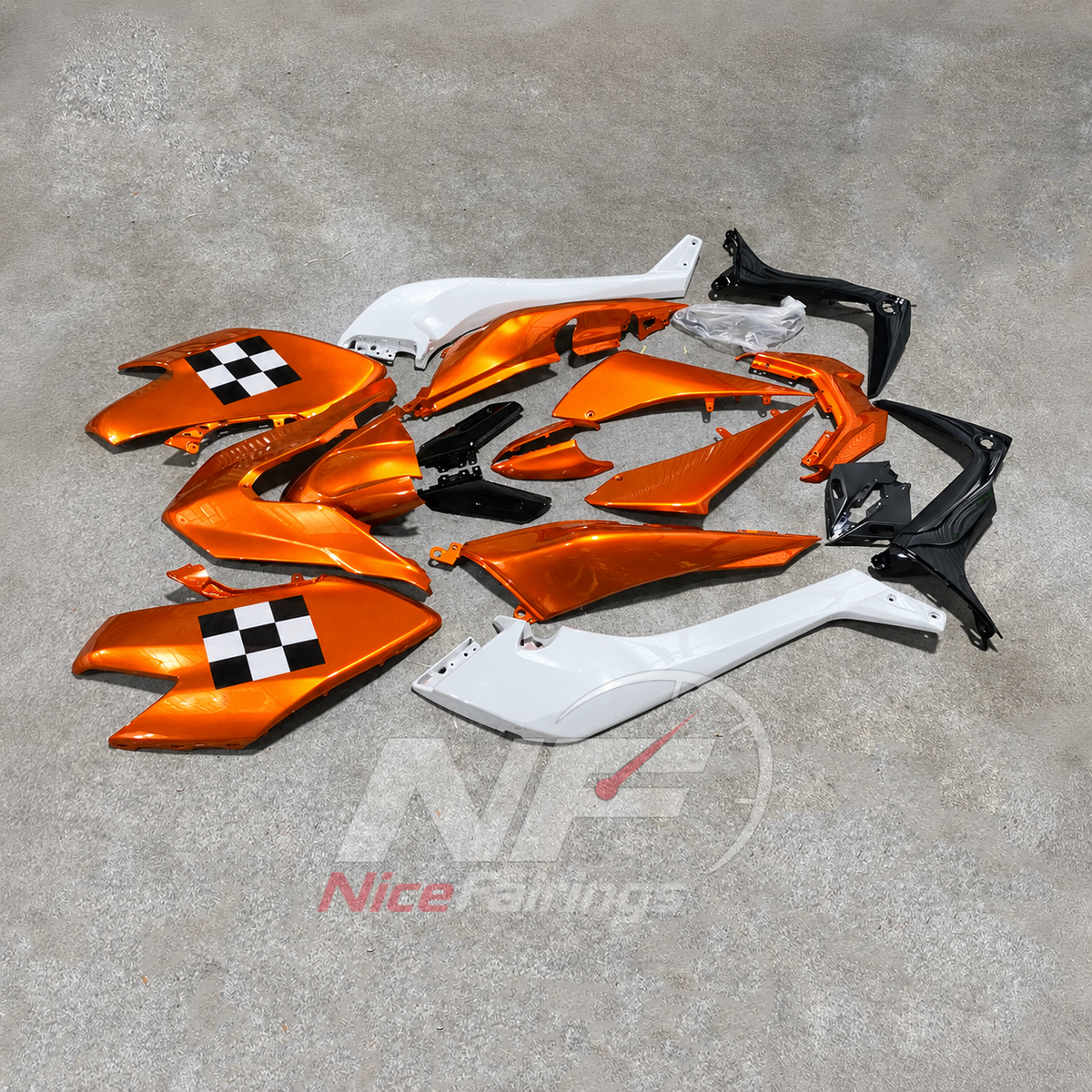 Replacement Orange Motorcycle Fairing Kit Fits YAMAHA TMAX530 SJ14 2017-2019 | NiceFairings - side angle image