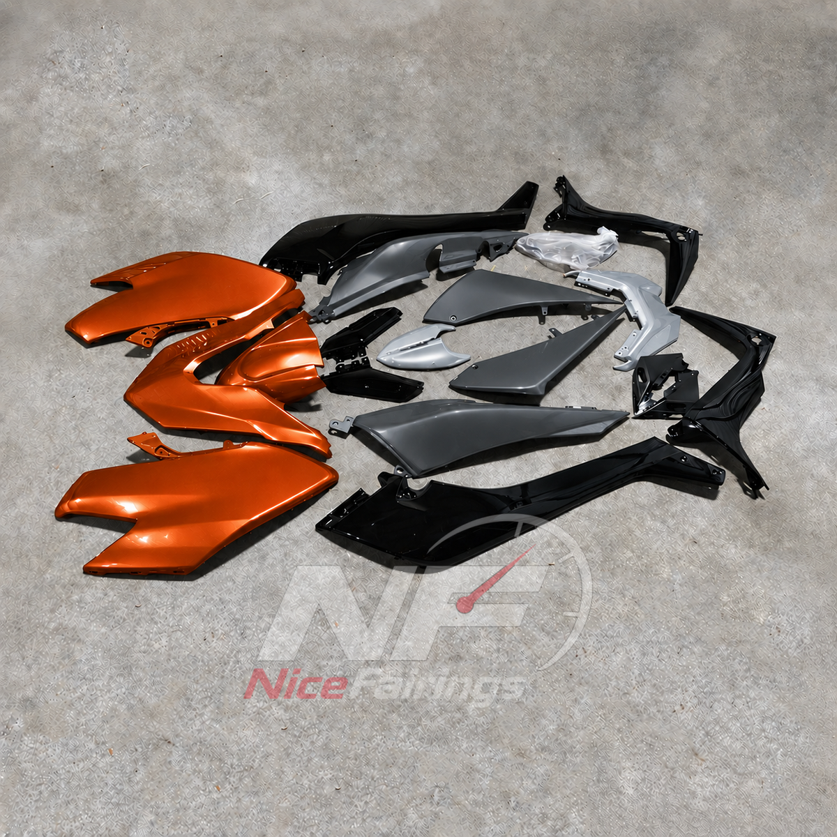 Race-Grade Orange Injection-Molded Cowling Set Fits YAMAHA TMAX530 SJ14 2017-2019 | NiceFairings - side angle image