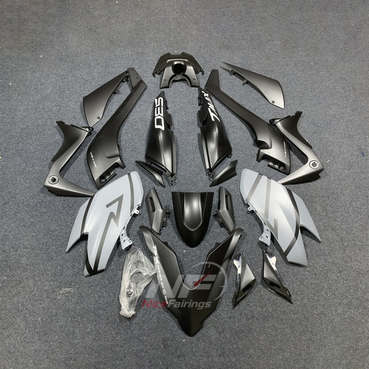 Aftermarket Black ABS Injection Fairing Kit Fits 2017-2019 YAMAHA TMAX530 SJ14 | NiceFairings - paint design NO.5 option image