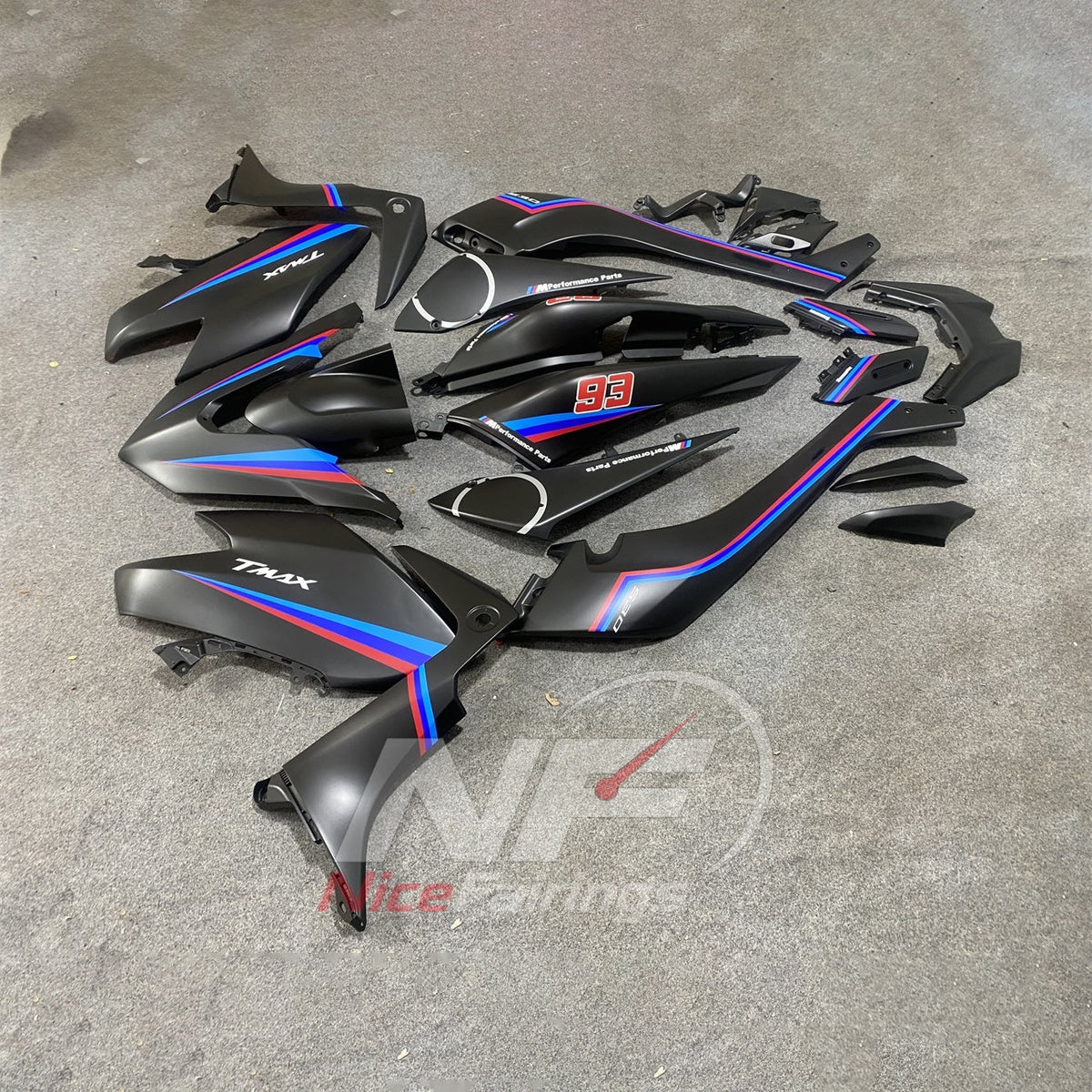 Custom-Painted ABS Plastic Cowling Kit Fits 2017-2019 YAMAHA TMAX530 SJ14 | NiceFairings - side angle image