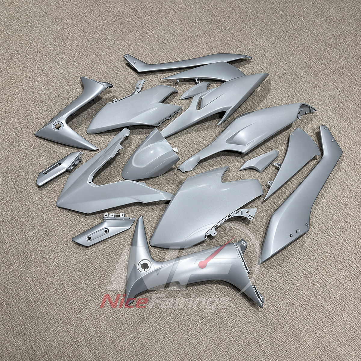Fairing Kit Fits 2020-2021 YAMAHA TMAX560 - Silver ABS Bodywork | NiceFairings - front angle image