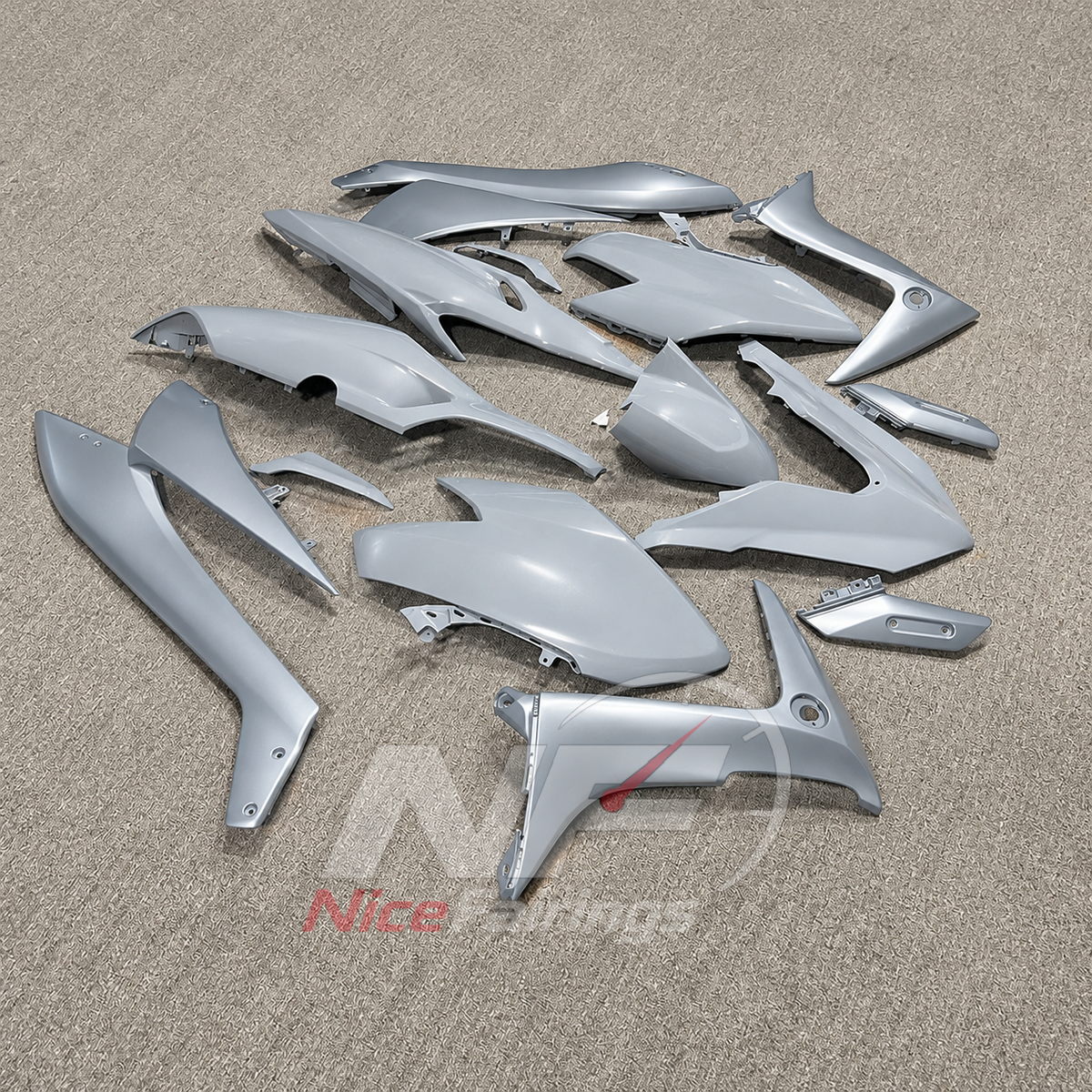 Fairing Kit Fits 2020-2021 YAMAHA TMAX560 - Silver ABS Bodywork | NiceFairings - side angle image
