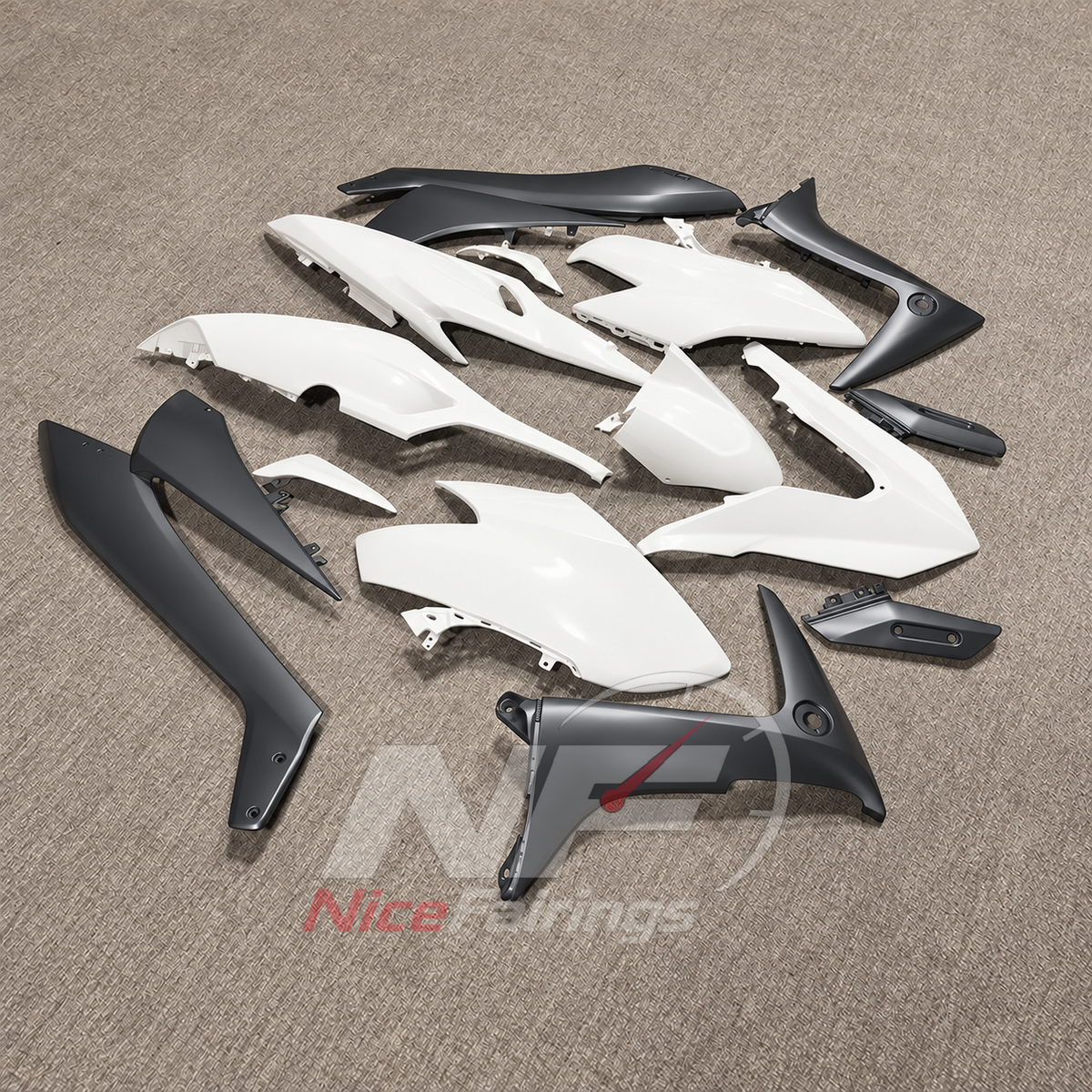 Fairing Kit Fits 2020-2021 YAMAHA TMAX560 - White Contrast ABS Injection | NiceFairings - front angle image