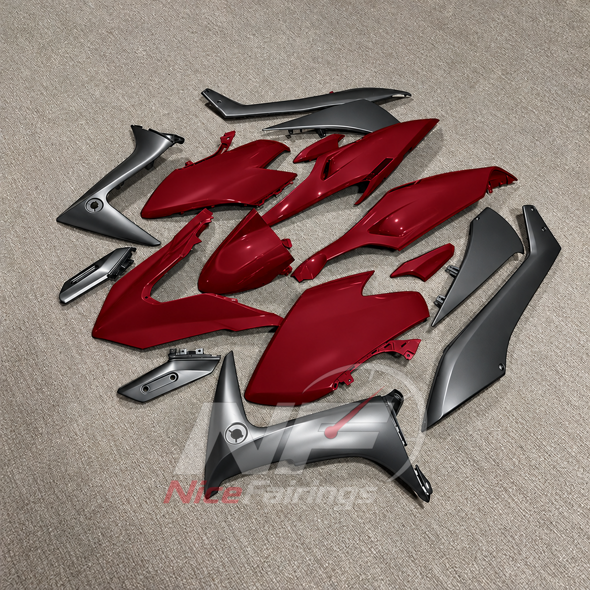 Fairing Kit Fits 2020-2021 YAMAHA TMAX560 - Red Injection-Molded ABS | NiceFairings - front angle image