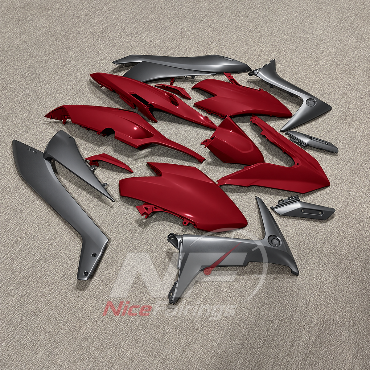 Fairing Kit Fits 2020-2021 YAMAHA TMAX560 - Red Injection-Molded ABS | NiceFairings - side angle image