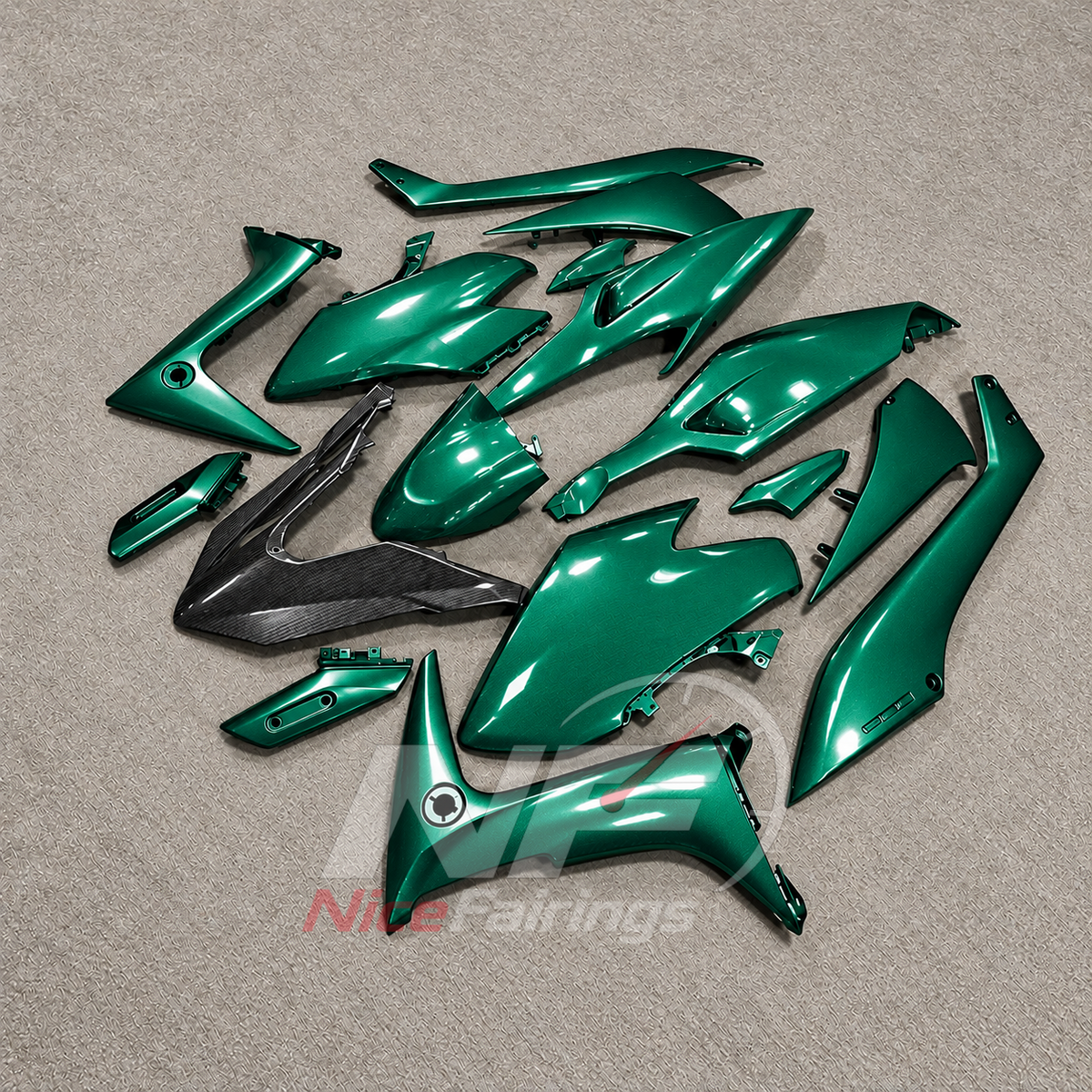 Fairing Kit Fits 2020-2021 YAMAHA TMAX560 - Green ABS Injection | NiceFairings - side angle image