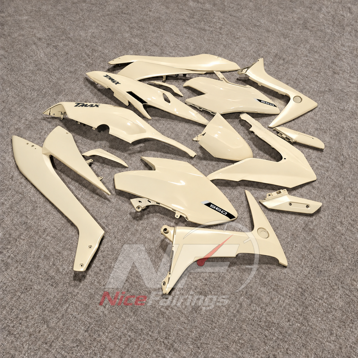 Fairing Kit Fits 2020-2021 YAMAHA TMAX560 - Cream ABS Bodywork | NiceFairings - front angle image
